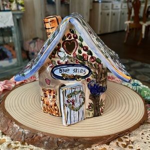 Blue Sky Clayworks Heather Goldminc Votive Electric Candle House.  Preowned.